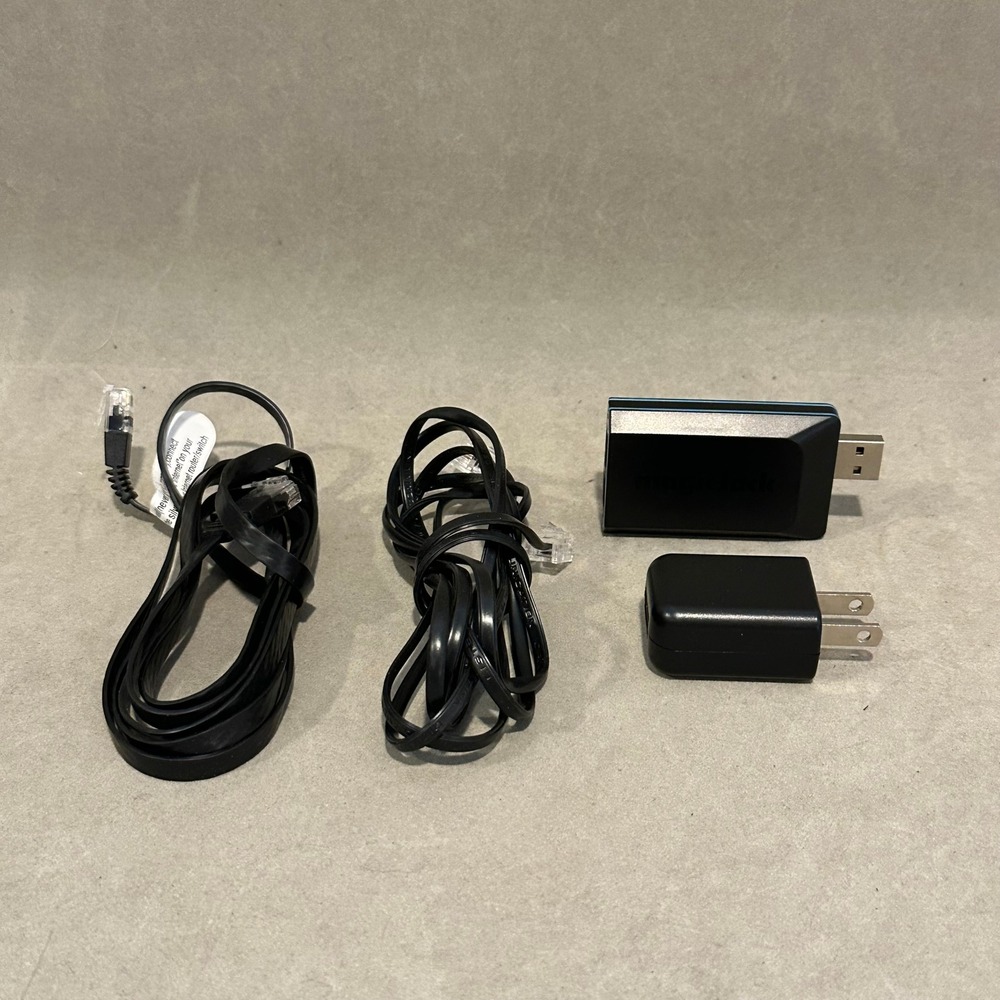 magicJack Home VoIP Phone Service‎ Adapter with USB Power Plug and Cables Black